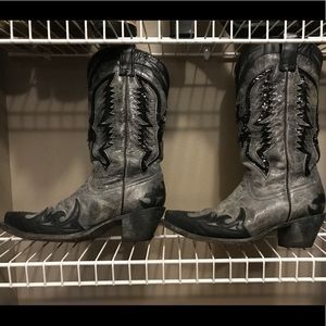 Grey Corral sequin inlay boots